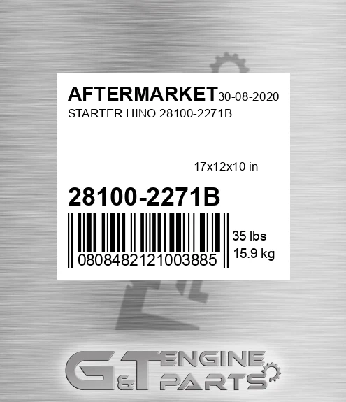 28100-2271B Starter Hino 28100-2271b for AFTERMARKET