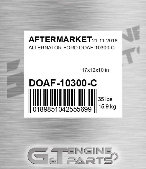 DOAF-10300-C Alternator Ford Doaf-10300-c for AFTERMARKET