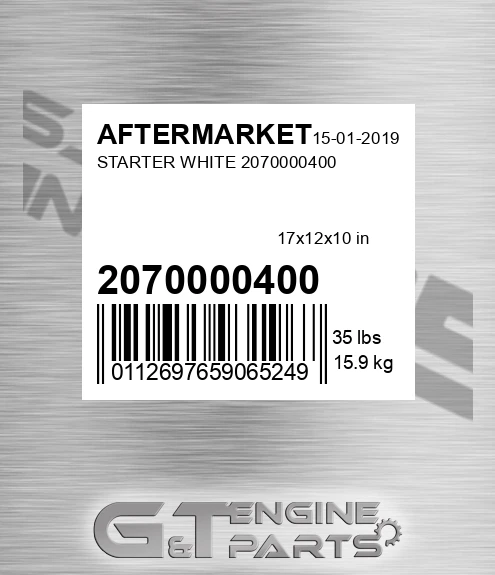 2070000400 Starter White 2070000400 for AFTERMARKET