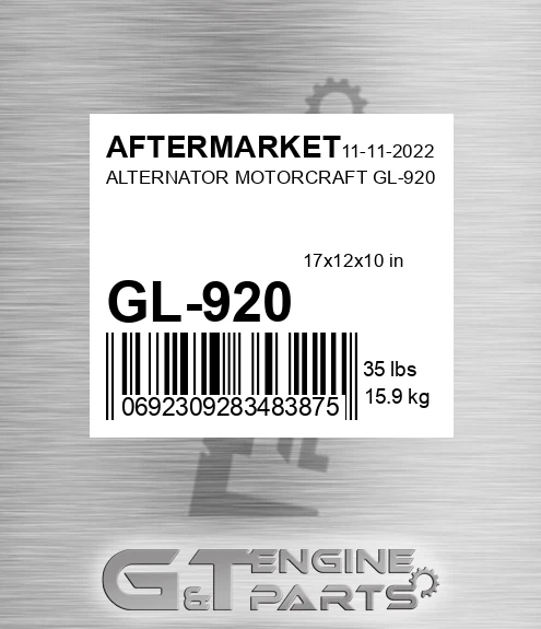 GL-920 Alternator Motorcraft Gl-920 for AFTERMARKET