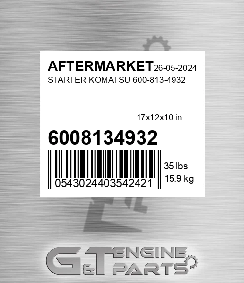 6008134932 Starter Komatsu for AFTERMARKET