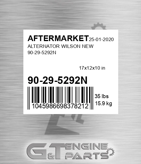 90-29-5292N Alternator Wilson New 90-29-5292n for AFTERMARKET