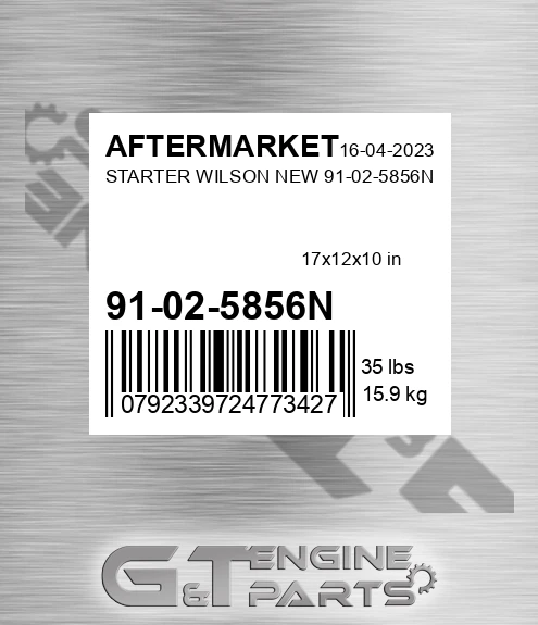 91-02-5856N Starter Wilson New 91-02-5856n for AFTERMARKET