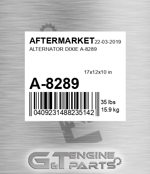 A-8289 Alternator Dixie A-8289 for AFTERMARKET