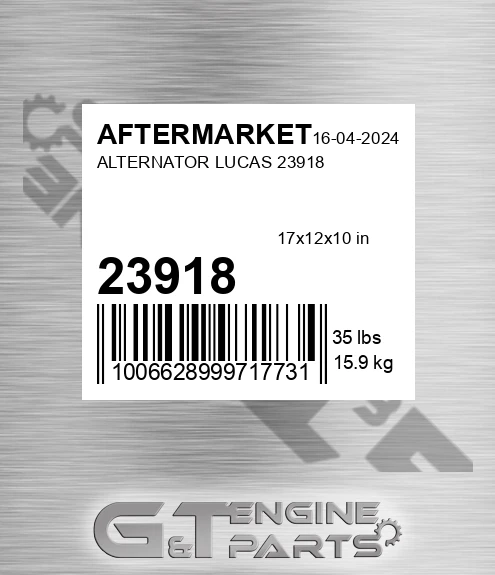 23918 AFTERMARKET Alternator Lucas