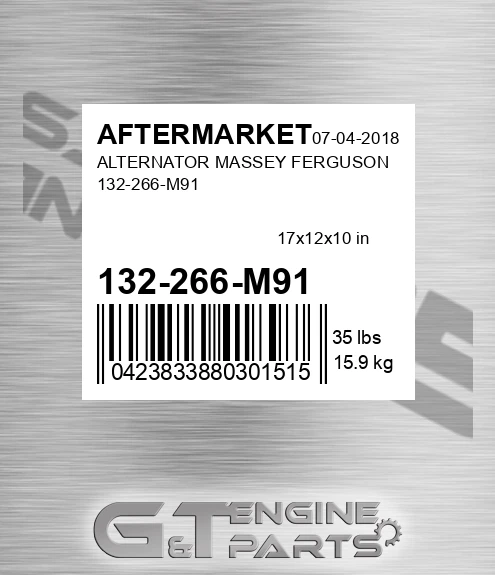 132-266-M91 Alternator Massey Ferguson 132-266-m91 for AFTERMARKET