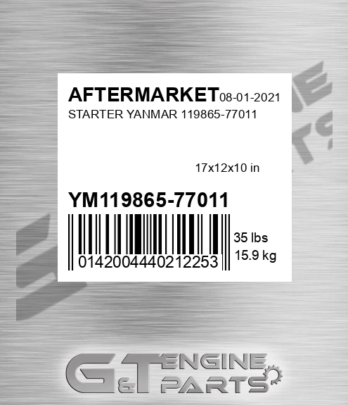 YM119865-77011 Starter Yanmar 119865-77011 for AFTERMARKET