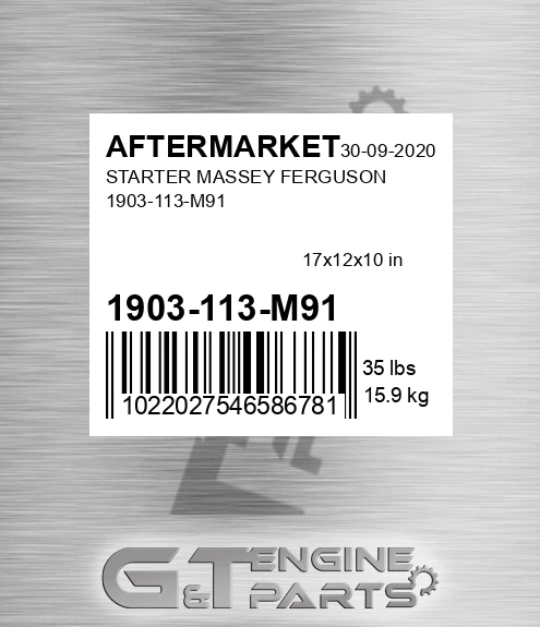 1903-113-M91 Starter Massey Ferguson 1903-113-m91 for AFTERMARKET