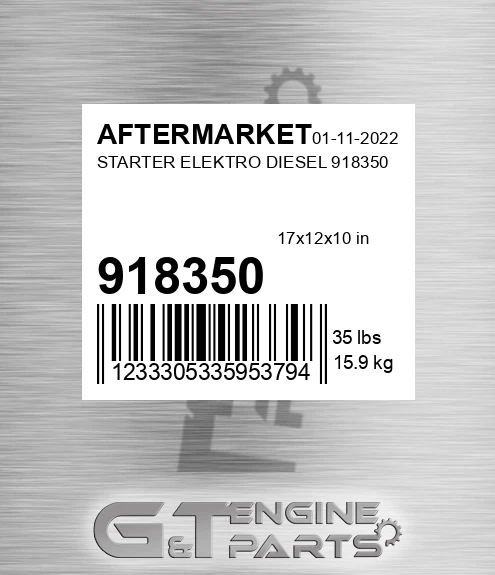 918350 Starter Elektro Diesel for AFTERMARKET