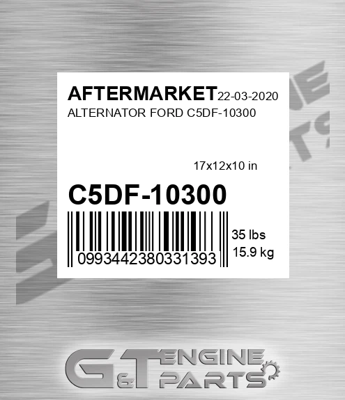 C5DF-10300 Alternator Ford C5df-10300 for AFTERMARKET