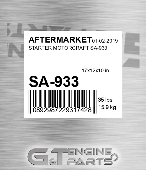 SA-933 Starter Motorcraft Sa-933 for AFTERMARKET