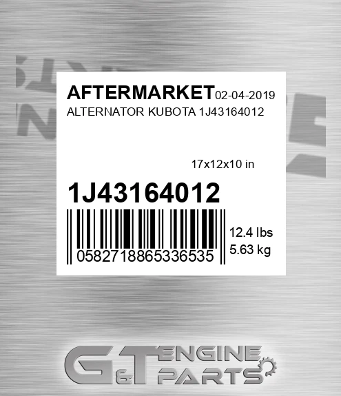 1J43164012 Alternator Kubota for AFTERMARKET