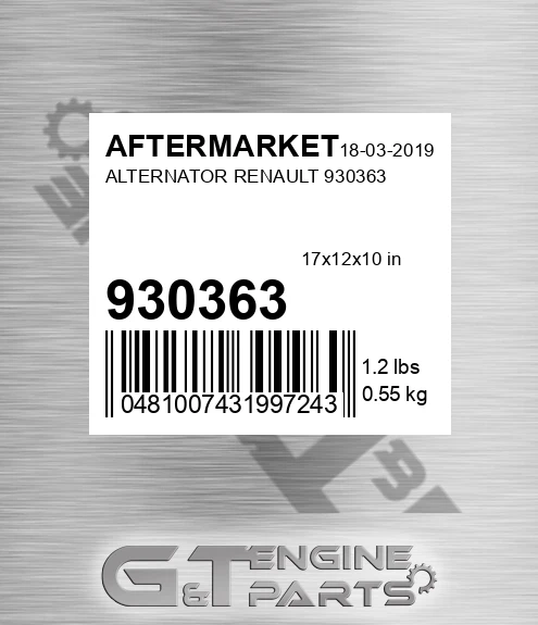 930363 Alternator Renault