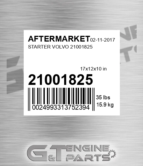 21001825 Starter Volvo for AFTERMARKET