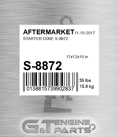 S-8872 Starter Dixie S-8872 for AFTERMARKET