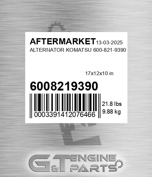 6008219390 Alternator Komatsu for AFTERMARKET
