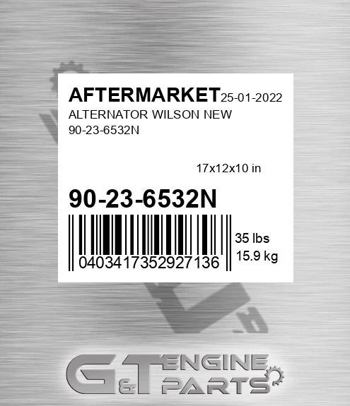 90-23-6532N Alternator Wilson New 90-23-6532n for AFTERMARKET