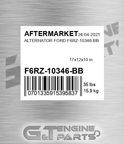 F6RZ-10346-BB Alternator Ford F6rz-10346-bb for AFTERMARKET