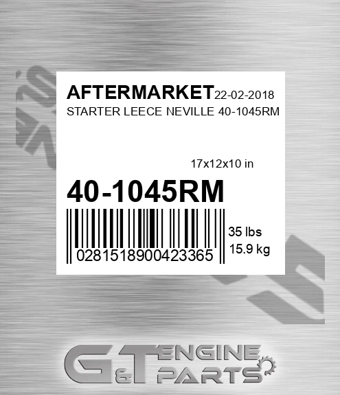 40-1045RM Starter Leece Neville 40-1045rm for AFTERMARKET