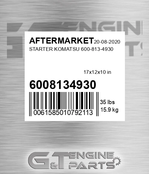 6008134930 Starter Komatsu for AFTERMARKET