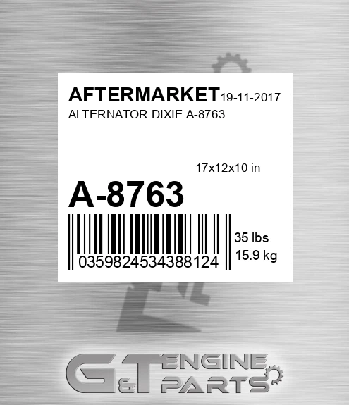 A-8763 Alternator Dixie A-8763 for AFTERMARKET