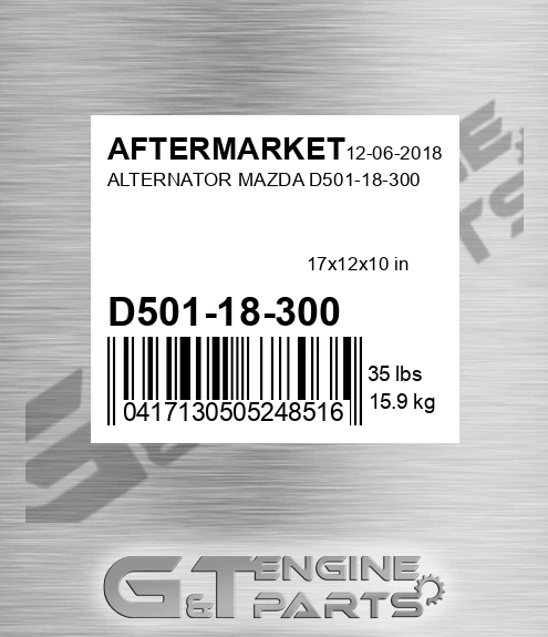D501-18-300 Alternator Mazda D501-18-300 for AFTERMARKET