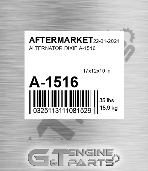 A-1516 Alternator Dixie A-1516 for AFTERMARKET
