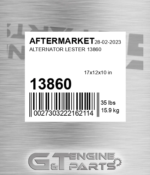13860 Alternator Lester for AFTERMARKET