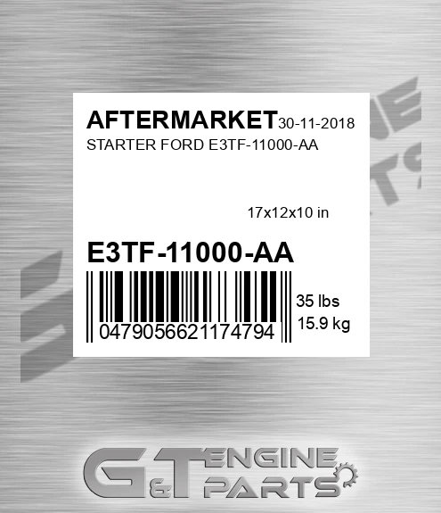 E3TF-11000-AA Starter Ford E3tf-11000-aa for AFTERMARKET