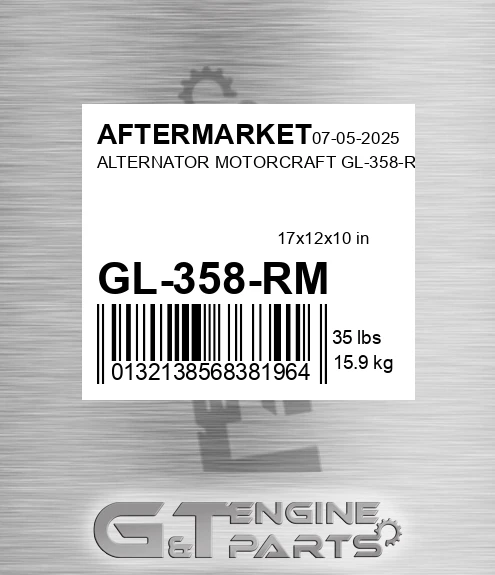 GL-358-RM Alternator Motorcraft Gl-358-rm for AFTERMARKET