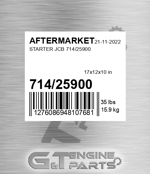 714/25900 Starter Jcb 714/25900 for AFTERMARKET