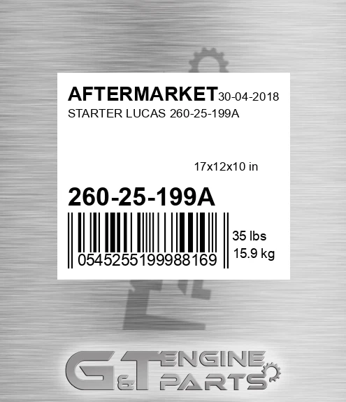 260-25-199A Starter Lucas 260-25-199a for AFTERMARKET
