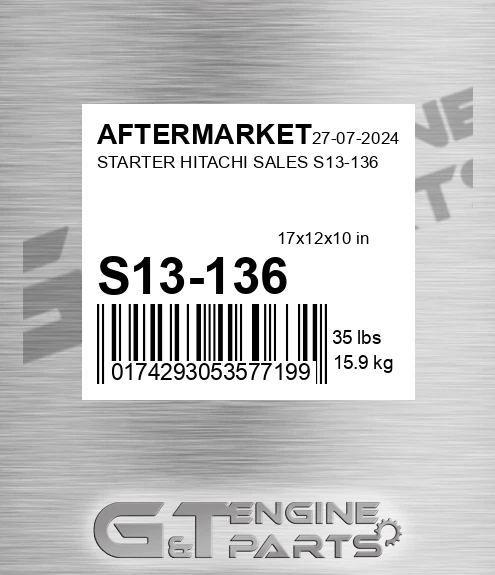 S13-136 Starter Hitachi Sales S13-136 for AFTERMARKET