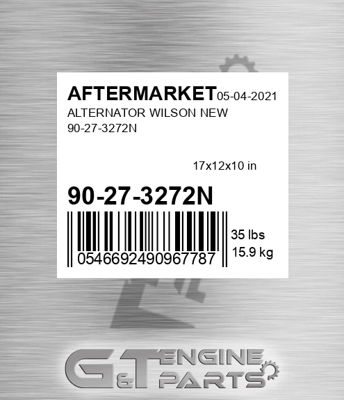 90-27-3272N Alternator Wilson New 90-27-3272n for AFTERMARKET