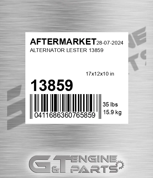 13859 Alternator Lester for AFTERMARKET