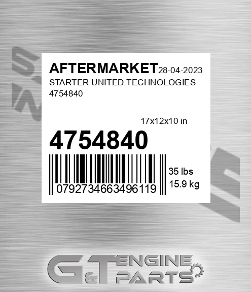 4754840 Starter United Technologies for AFTERMARKET