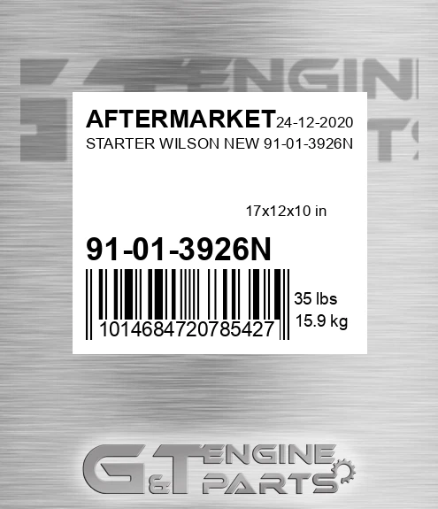 91-01-3926N Starter Wilson New 91-01-3926n for AFTERMARKET