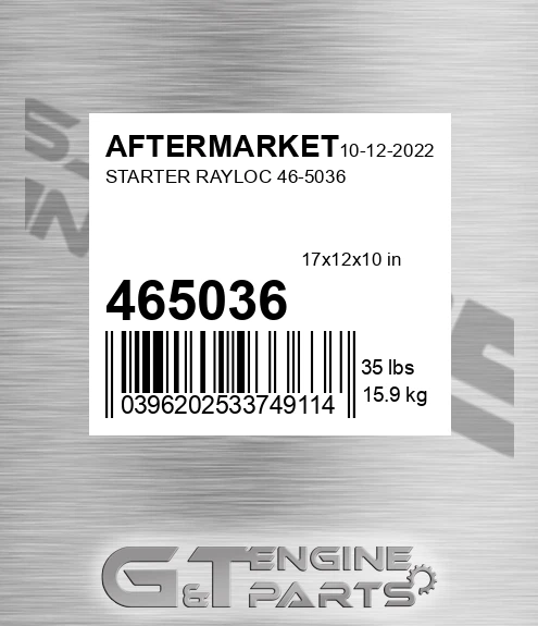 465036 Starter Rayloc for AFTERMARKET