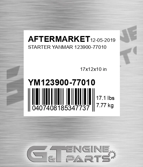 YM123900-77010 Starter Yanmar 123900-77010