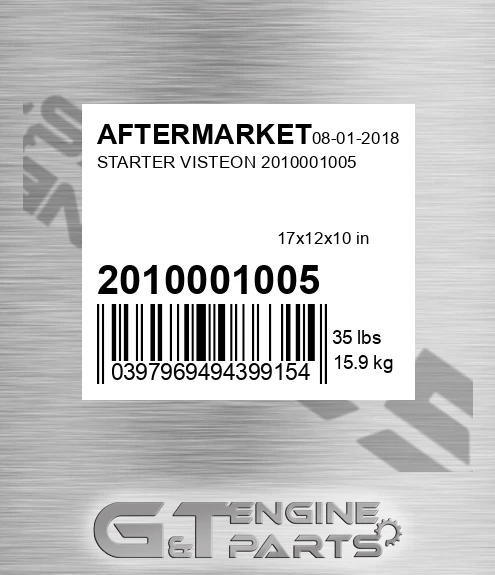 2010001005 Starter Visteon 2010001005 for AFTERMARKET