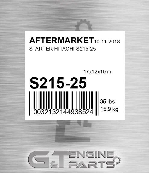 S215-25 Starter Hitachi S215-25 for AFTERMARKET