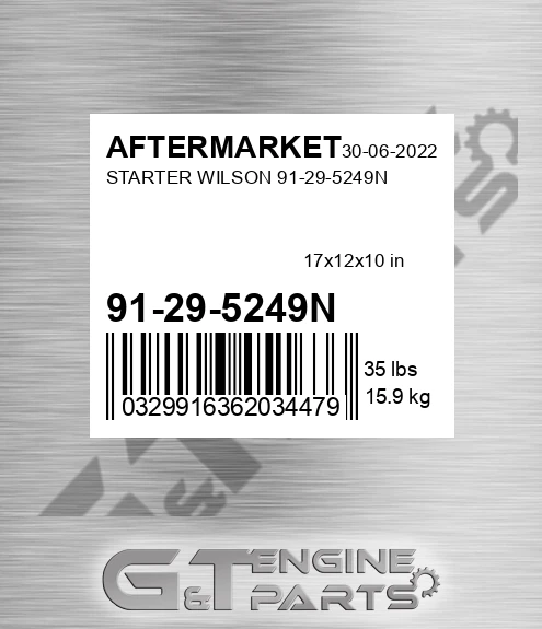 91-29-5249N Starter Wilson 91-29-5249n for AFTERMARKET