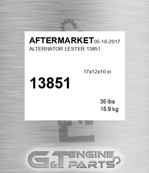 13851 Alternator Lester