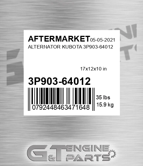 3P903-64012 Alternator Kubota 3p903-64012