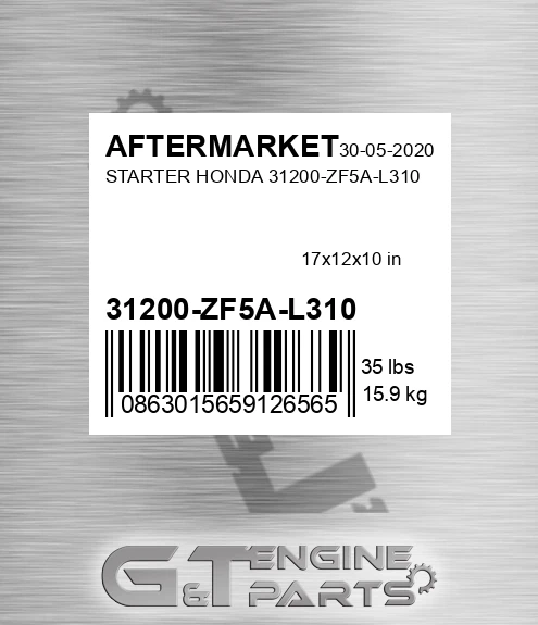 31200-ZF5A-L310 Starter Honda 31200-zf5a-l310 for AFTERMARKET