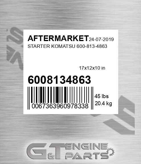 6008134863 Starter Komatsu for AFTERMARKET