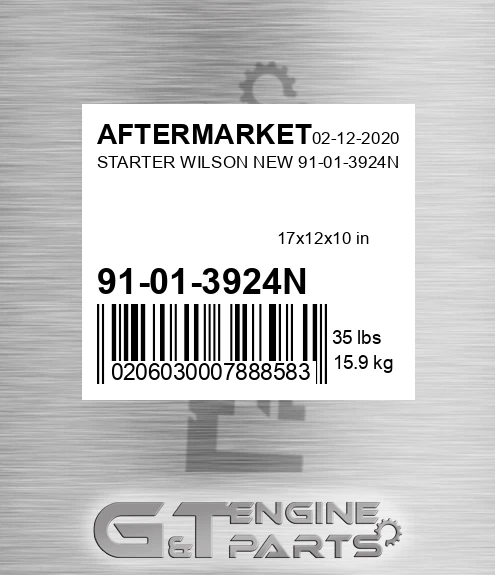 91-01-3924N Starter Wilson New 91-01-3924n for AFTERMARKET