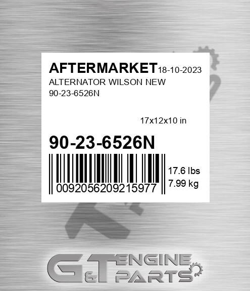 90-23-6526N Alternator Wilson New 90-23-6526n for AFTERMARKET