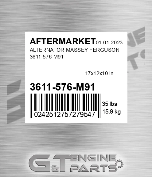 3611-576-M91 Alternator Massey Ferguson 3611-576-m91 for AFTERMARKET