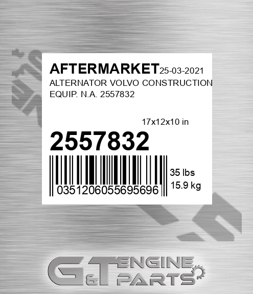 2557832 Alternator Volvo Construction Equip. N.a. for AFTERMARKET